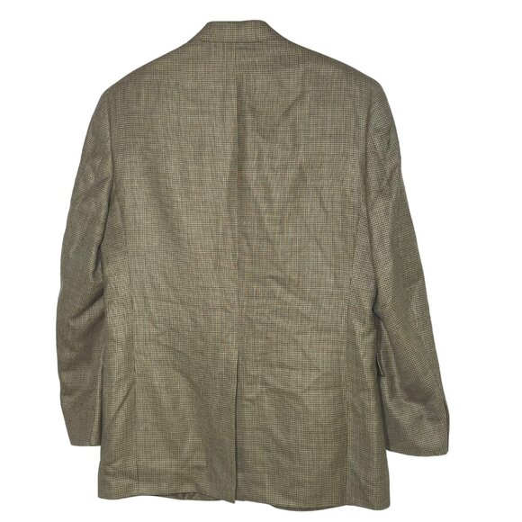 Austin Reed Small Checked 2 Button Blazer Tan Cream Sz 41L Made in USA - Picture 2 of 9